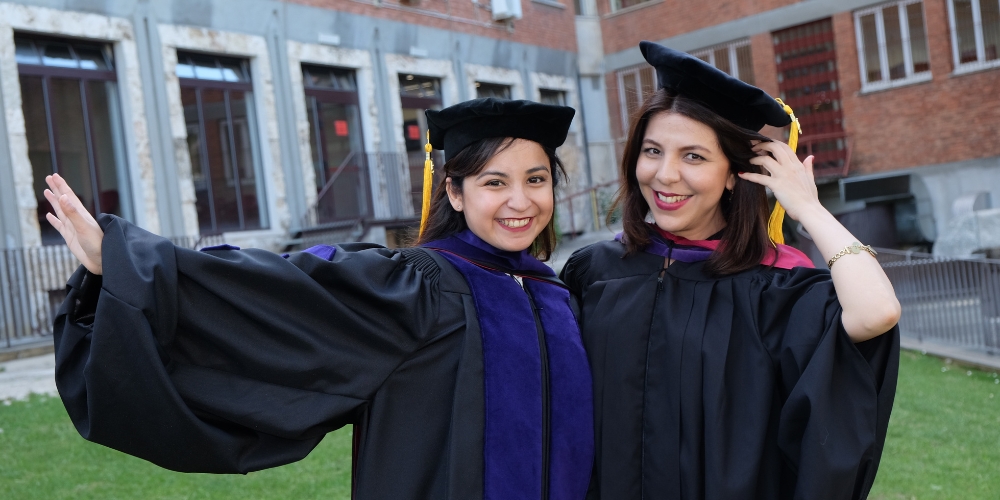 PROLAW graduates at the Rome Center in regalia